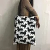 Evening Bags Canvas Handbag Fashion Shoulder Bag For Teenager Girls Shopping Tote Cute Dachshunds Print Ladies Hand Beach