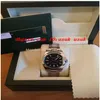 Luxo Sapphire Wristwatch Black Dial 116400 Sulpelente de a￧o de a￧o autom￡tico Rel￳gio masculino de homens originais Box293c