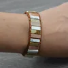 Strand JoursNeige Hand Weaving Boho Bracelets Color Natural Stone Single Leather Wrap Cuff Vintage Bracelet Bohemia Jewelry