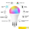 Голосовые лампочки 9W RGB Smart Light Light Light Dimmable E27 Wi -Fi светодиодная лампа AC 220V Работа с Alexa Google Home 2packs