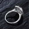 Anéis de casamento Classical Luxury Jewelry Casal 2pcs 925 Formulário de almofada de prata esterlina Branco 5A cúbico de zircão feminino conjunto de anel de noiva