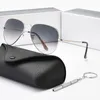 남자 야외 선글라스 럭셔리 브랜드 디자이너 남성용 금속 프레임 템퍼 유리 렌즈 편광 안경 UV400