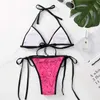 Designer-Bademode für Damen, Marke Damen-Bademode, Designer-Design, rosarot, sexy Bikini, zweiteiliger geteilter Damen-Badeanzug in Übergröße, L9CB