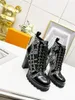 Designer Luxus Damen Runway Star Trail Line 20 Jahre PVC x Lederstiefel Ankle Boot Silhouette Booties Mit Originalverpackung