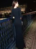 エスニック服セクシーな女性Oネックイブニングパーティーガウンシーストランペットタッセル中国の宴会ドレス