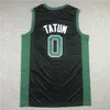 Maillot de basket-ball 2022-23 cousu et brodé Noir Blanc Vert Jayson 0 Tatum Jaylen 7 Brown Larry 33 Bird Chemises pour hommes