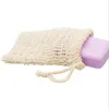 Nouveaux accessoires de salle de bain Plats de savon de bain Sacs naturels Pochette économiseur exfoliante pour douche Bain réutilisable avec poche en mousse à bulles à cordon ss1212