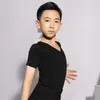 Stage Wear Short Sleeve Kids Latin Dance Tops Professional V Neck Design Male Dancing T Shirt Belly Ballroom Tango Dresses2752