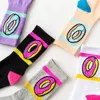 Women Socks 2022 Fashion Cotton Cake Donut Funny Novty Men Donuts Food Crazy Street Teen Funky Sock Fun