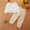 Ensembles de vêtements pour fille d'automne set des pantalons de chemisier blancs pour les enfants