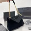 Połączone zamszowe torby komunikatorowe puffer torebki w stylu Łańcuchowa torba na ramię Matowa skórzana moda metalowa litera krzyżowa