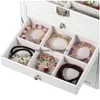 Jewelry Boxes Baims Extra Large Boxorganizercase Faux Leather With Small Travel Case Mirror Display Holder For Bracelet Beads Drop D Dhoqn