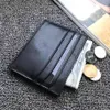 Casual Men Card Holder Ultra-thin Business Mini Purse Men Real Leather ID Credit Card Thin Bus Card Wallet with box300A