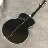 Lvybest elektrische gitaar aangepast GB 43 inch jumbo volledige abalone bindende glanzend afwerking J200BL akoestische gitaar