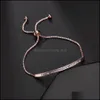 Identificazione Americana Moda Europea Sier Bracciale con barra d'oro Braccialetti con diamanti pavimentati con strass di lusso Uomo Donna Coppia Jewe Dhlid