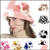 Party Hats Pink Cow Print Bucket Hat Faux Fur Winter For Women Warm Plush Fisherman Caps Wll661 Drop Delivery Home Garden Festive Sup Otgmt