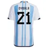 3xl 4xl argentina 3 estrelas Jerseys jogador de fãs versão 2022 Dybala Martinez Maradona de Paul Camisa de futebol 22 23 homens