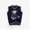 Family Matching Outfits Autumn Parent Child Vest Sweater For Kids Bear Knit Top Dad Mom And Son Daughter Christmas Knitted Cardigan Dhpoa