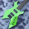 Electric Guitar LvyBest Musikinstrument Anpassad oregelbunden kropp BC RCH Style Electric Guitar in Green Color Accept Guitar Bass OEM Order