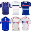 1998 retro futbol formaları 1982 84 86 88 90 96 98 00 02 04 06 ZIDANE HENRY MAILLOT DE FOOT POGBA formalarını REZEGUET DESAILLY Klasik Vintage Jersey