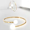Luzes de teto Luz de anel moderno nórdico LED para sala de jantar loja de vidro bola de vidro Gold Bedroom Lighture
