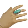 Klusterringar Bohemian Vintage Tibetan Silver Metal Blue Stone For Women Geometric Turquoises Finger Ring Wedding Party Jewelry