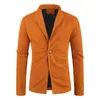 Men's Suits Men's Wool For Autumn And Winter Fashion One Button Cardigan Solid Color Stand-up Collar Woolen Jacket