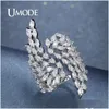 Band Rings Brand Fashion Sier Color Angel Wings Crystal Ring For Women Jewelry Party Cocktail Big Finger Open Anel Gift Ur0382 Drop D Dhw0C