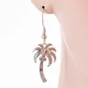 Серьги с серьгами Kongmoon Palm Tree White Fire Opal CZ Серебряные украшения для женщин.