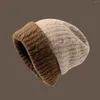 Berets Men's and Women's Simple Two Color Splicing Wool Hat i hösten vinter varma skidhattar för män gran