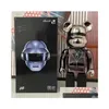 참신 게임 Bearbrick Daft 펑크 400 28Cm 공동 밝은 얼굴 폭력 곰 3D 원래 장식 우울한 동상 모델 장식 드롭 Dh3Pb