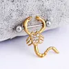 Hoop Earrings 2022 Rhinestone Gold Color Scorpion Breast Ring Women Stainless Steel Earring For