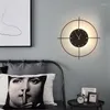 Wandlampen Nordic Art Deco Schwarz Gold Ring Metall Uhr LED Lampe Industrie Loft Korridor Gang Treppe Wandleuchte Wohnzimmer Lichter
