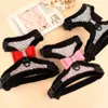 Dog Collars Leashes Crystal Bowknot Dog Cat Harness Winter Warm Bling Puppy Harness Vest Rhinestone Dog Accessories for Small Medium Large Dogs T221212