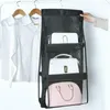 Storage Boxes 6-Pockets Clear Hanging Purse Handbag Tote-Bag Organizer Closet Rack Bag