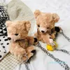 Handbags s Net red bouncing little bear Messenger Bag ins creative teddy chain Plush Korean version one shoulder311C