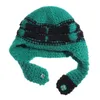 Berets 2023 Winter Knitted Hats With Earflaps Hat Russian Women Caps Fur Hood Girl Wool Bomber Warm Beanies Cap Femme