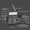 AM/FM/WB/ Radio One Multi-function Hand Crank Solar Powered Emergency Radio Outdoor LED Lights SOS Alarm Bluetooth Mobile Phone Power Supply 2000mAh