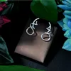 Ohrstecker Mode Luxus gewundenen Linien Geometrie voll Mirco gepflastert Mikrol Zirkonia Naija Ohrring Schmuck Bijoux Femmel E-75