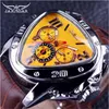 Jaragar Sport Fashion Design Geometric Triangle Case Brown Кожаный ремешок 3 Dial Men Watch Top Brand Luxury Automatic Watch Clock195L