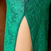 Vêtements ethniques SHENG COCO Lady Green Lace Evening Long Cheongsam Dress Beading Split Joint Qipao Western Style Améliorer Cérémonie Fête