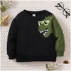 Pilor Plover 4 7y Kids Boys Sweatshirt b￩b￩ V￪tements d'automne dessin anim￩ Dinosaure Long Manche ￠ manches