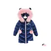 다운 코트 어린이 겨울 십대 두꺼운 두건 된 면화 파카 아이 따뜻한 긴 재킷 유아 외부 웨터 221012 드롭 배달 DHFBB