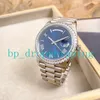 New's Design Watches 40mm Sapphire Glass Diamond Bezel Automatic Mechanical Blue Roman Dial Silver Rostfritt stål Business Mens Classic Generous Wristwatches