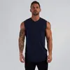 Men's Tank Tops Summer Cotton Men's Vest Jogger Muscle Gym Workout Sportswear Wide Shoulder Solid Color Sports Top