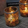 Portacandele Cilindro Vetro Tealight Candelabro in cristallo dorato Centrotavola Supporto per matrimonio Lampada a olio Moro Baul 5Z74