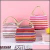 Lunch Boxes Bags Caixa de caixa port￡til Caixa de caixa de lona Piquenique Drink T￩rmica Instated Cooler Tote Bag 6 cores WQ208 Drop Delivery Hom Otige