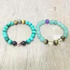 Strand MG0450 8 Mm Natural Malachite Gem Stone Bracelet Set Green Aventurine Tiger Eye Pyrite Energy