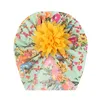 Vintage Flowers Pattern Baby Girls Hats Fashion Chiffon Floral Infant Cap Comfortable Soft Children Headwear Photo Props