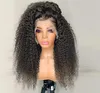 180% densité 13x3 Perruque de cheveux frontaux en dentelle pour femmes vagues profondes noir et brun